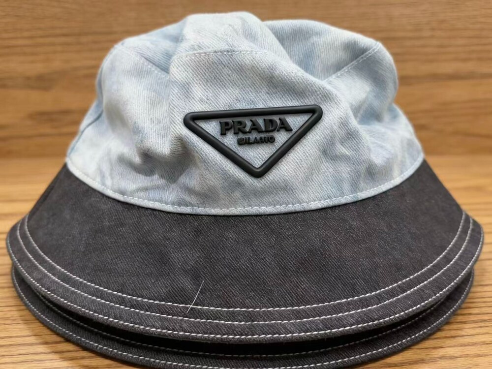 Prada Two Tone Denim Bucket Hat